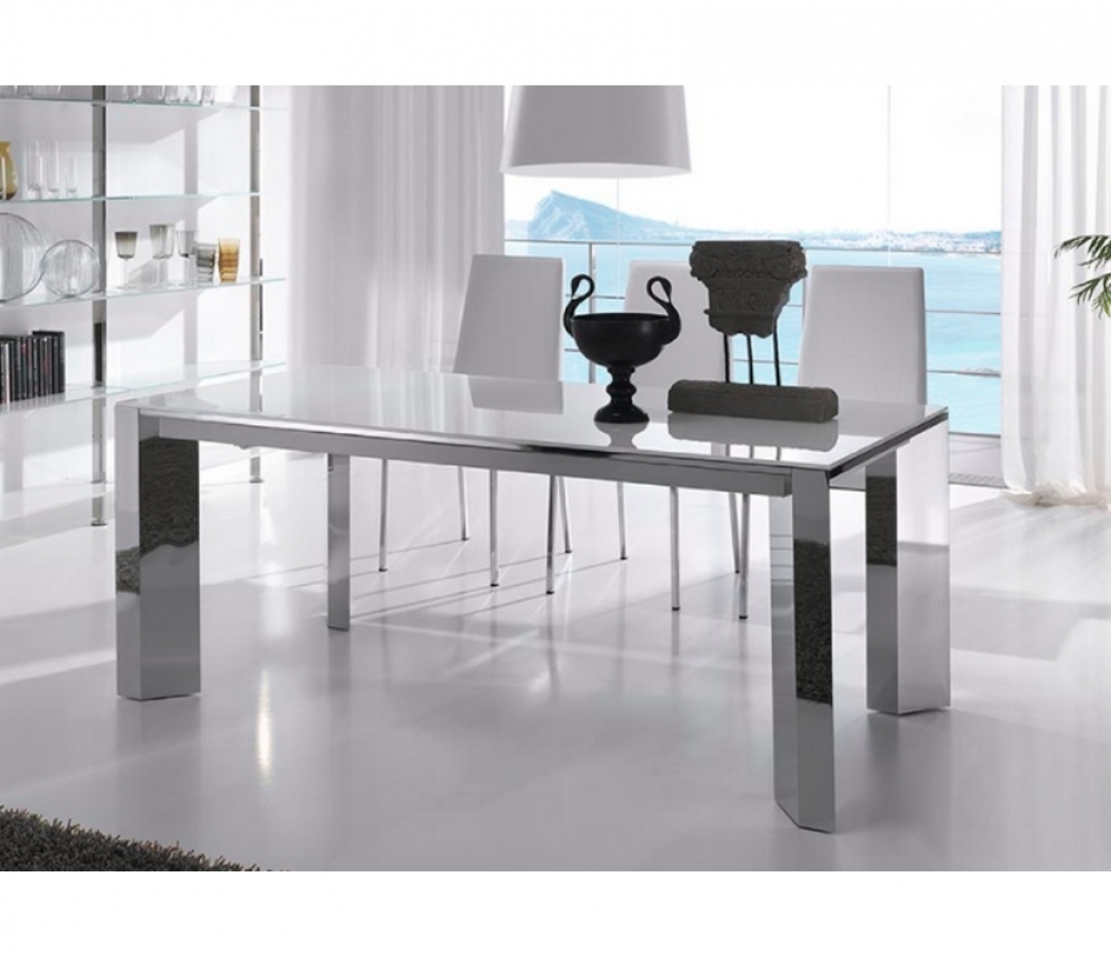 Mesa de Comedor Extensible de Cristal Manhattan