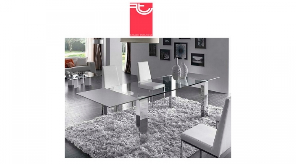 Mesa Comedor 36-Tempo Plus extensible cristal transparente