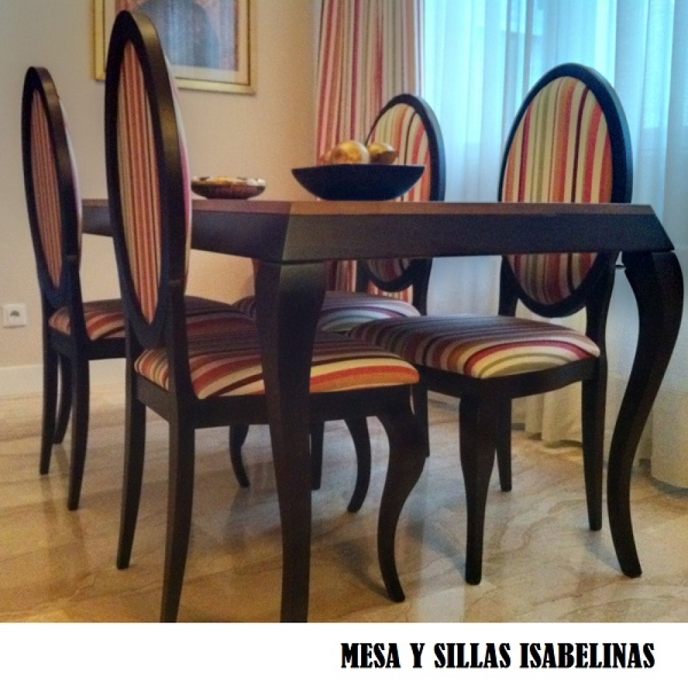 MESA Y SILLAS ISABELINAS