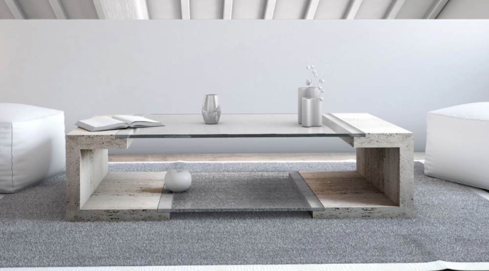 Mesa de centro de piedra